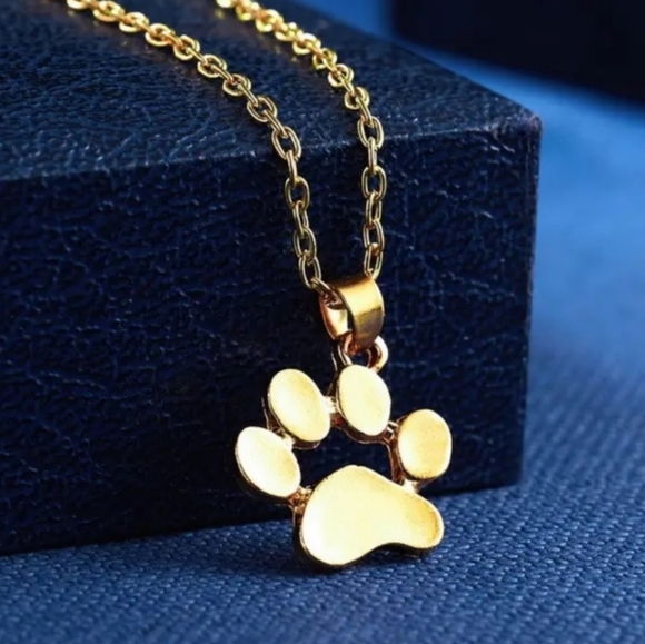 Paw Charm Necklace Peach color with 18-22"inch gold chain. Unisex Womens Mens K… - Picture 13 of 16